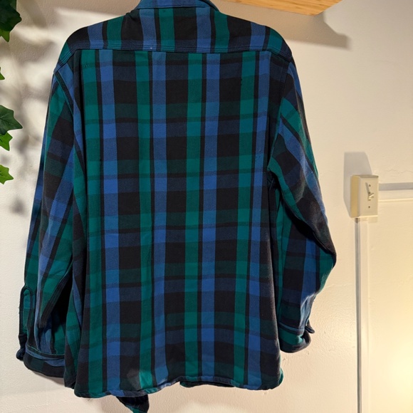 Carhartt Plaid Button-Up Flannel Shirt – Blue & Green Check - Picture 3 of 3